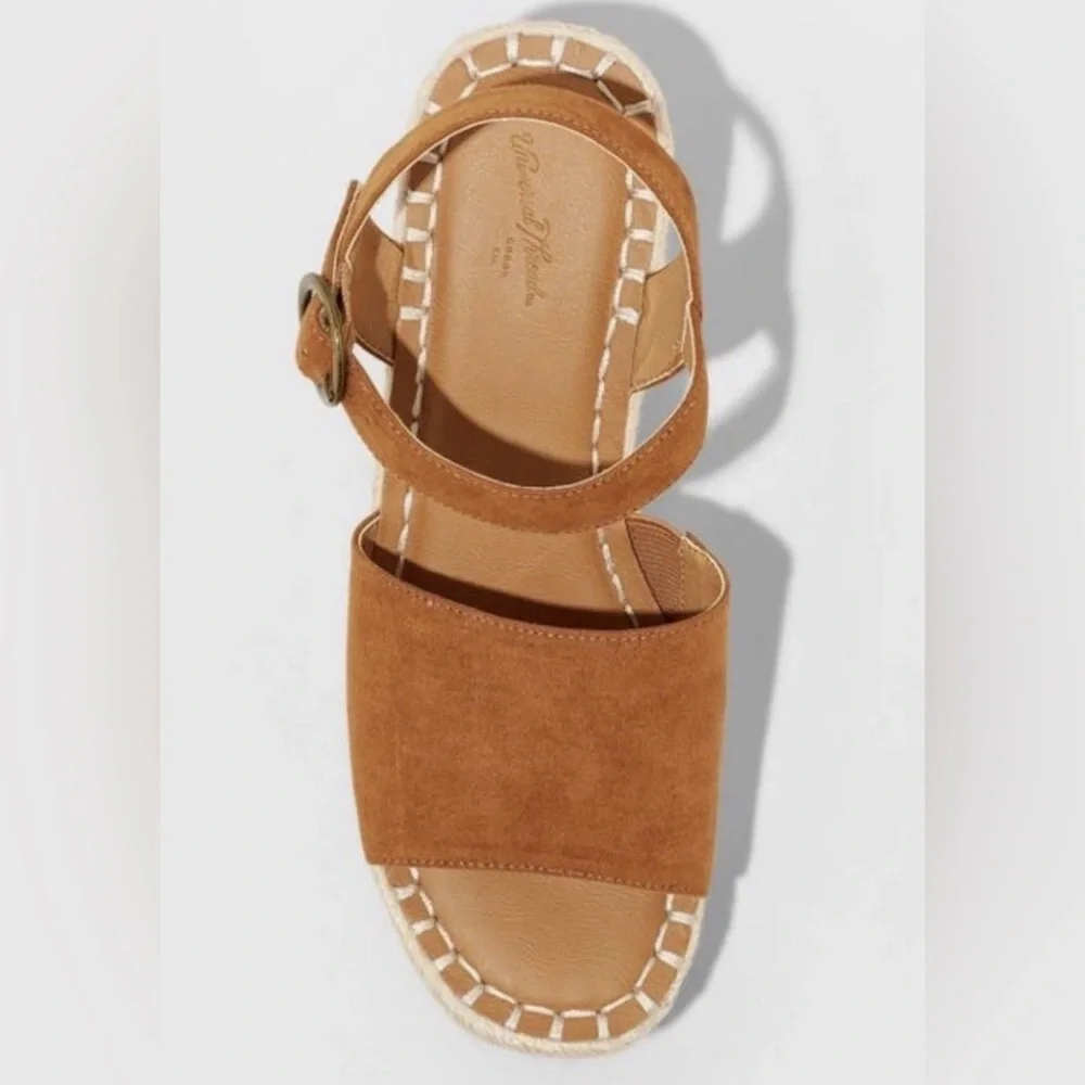 Universal Thread Sandals Women’s Sz 6.5  Espadrille Brown Cognac Morgan Wedge
